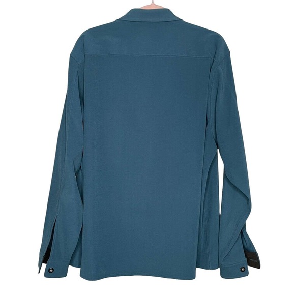 Exofficio Large Mens Blue Long Sleeve Collared Snap Front Shirt Jacket - Picture 2 of 6